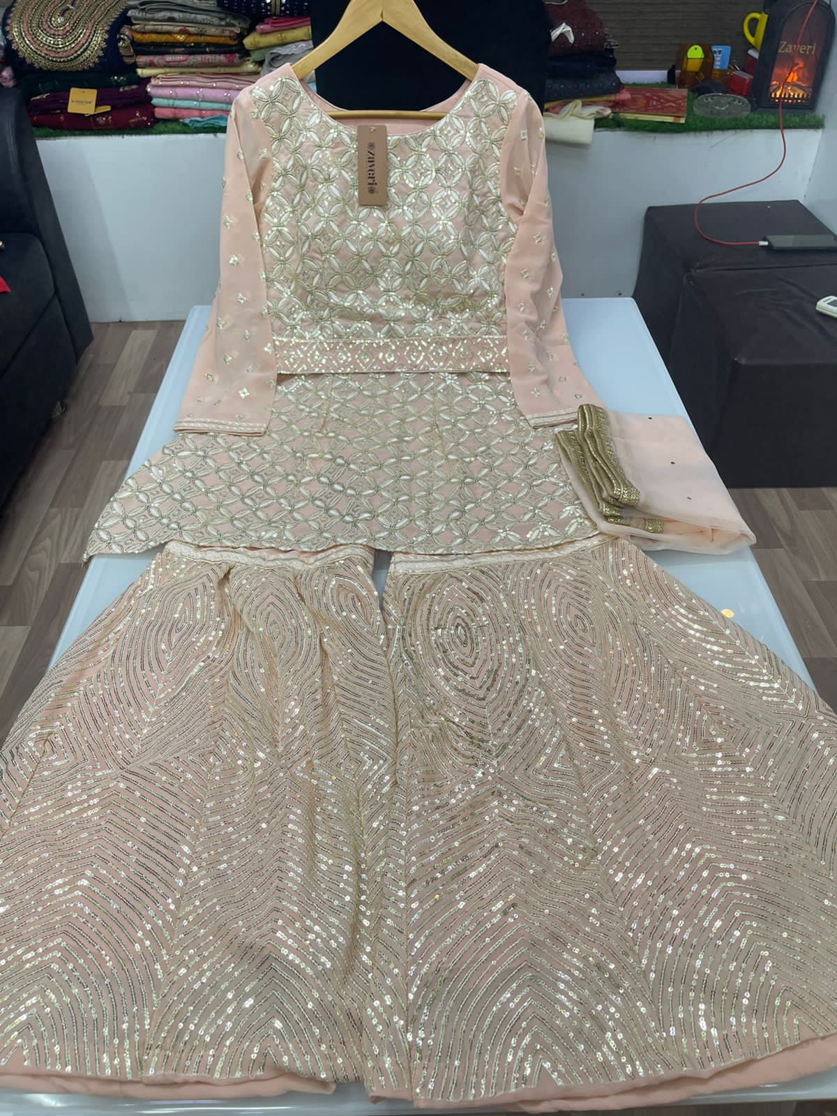 Beautiful Georgette Kurti Sharara