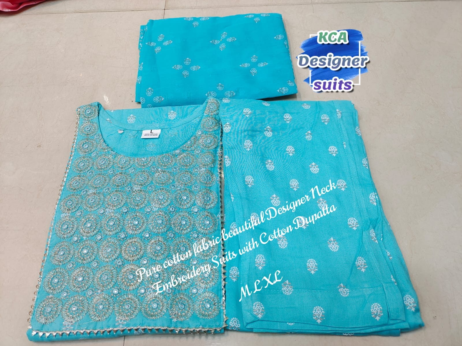 Stitched Cotton Designer Kurti Pant Sets