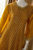 Beautiful Chinnon Short Anarkali with Garara