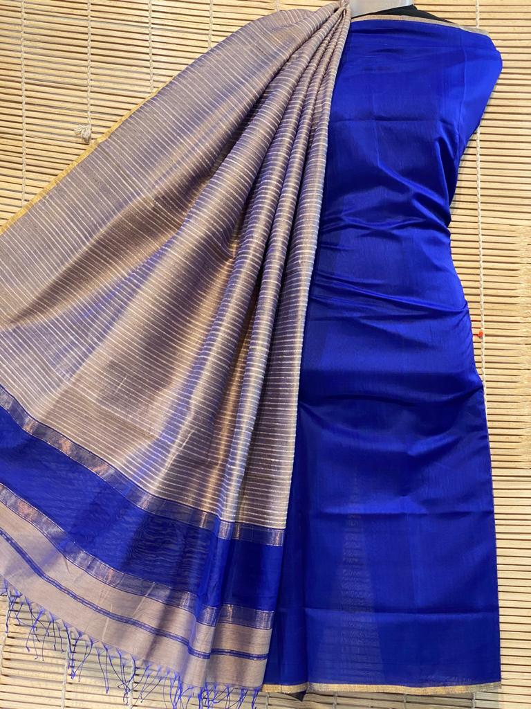 Maheshwari Cotton Silk Top with Jute Dupatta
