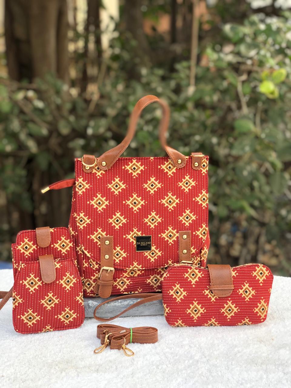 Ikat Handbag (3 piece set)