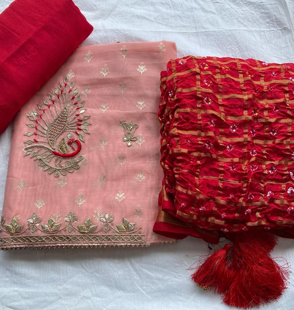 Embroidered Chanderi Suits