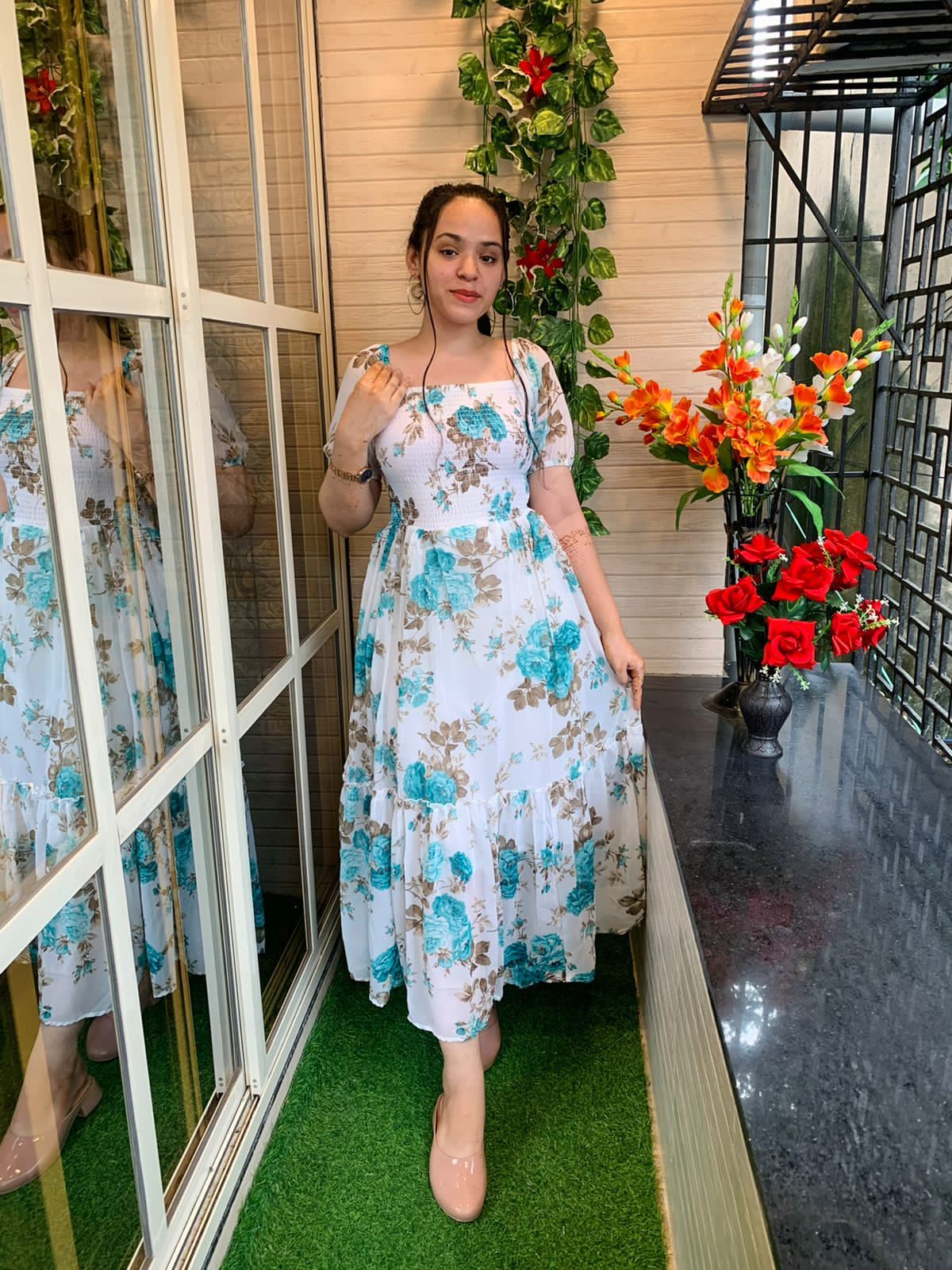 Georgette Flower Dress
