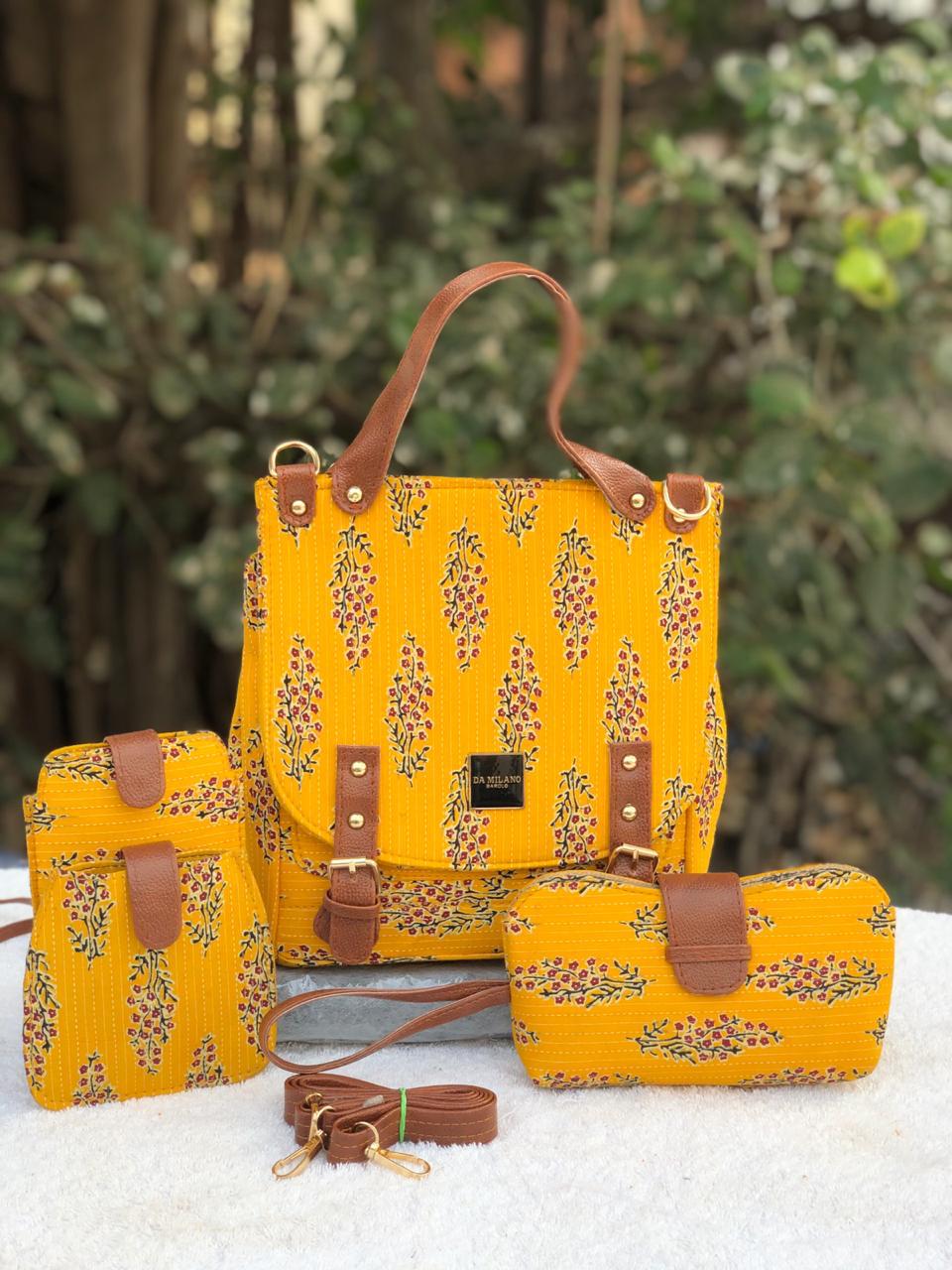 Ikat Handbag (3 piece set)