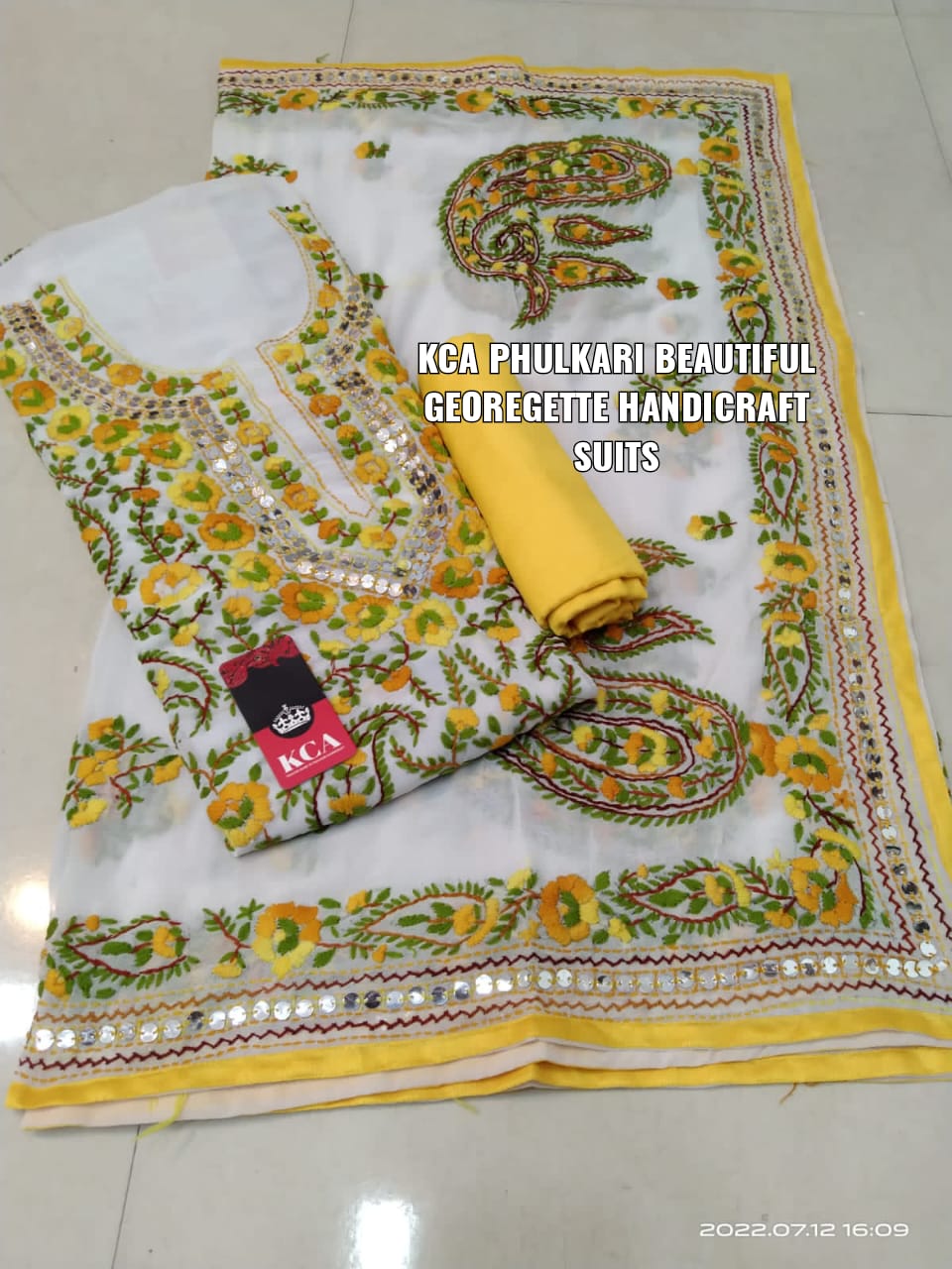 Georgette suits with Kantha embroidery