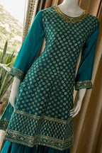 Beautiful Chinnon Short Anarkali with Garara