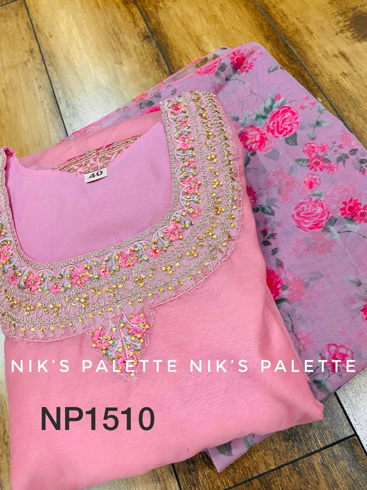 Pretty Chanderi Anarkali with swarovski and embroidery