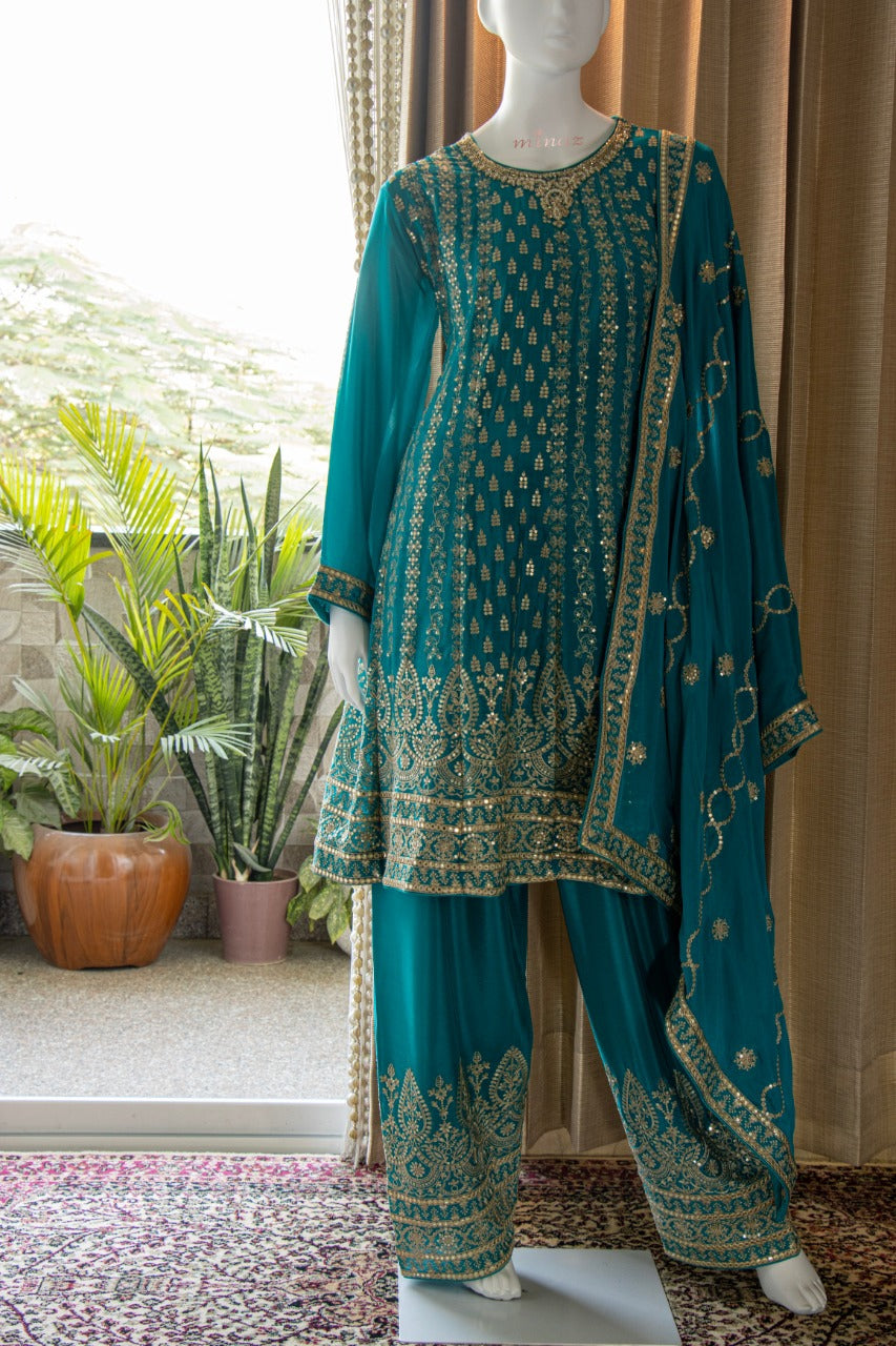 Chinnon Short Anarkali with Salwar