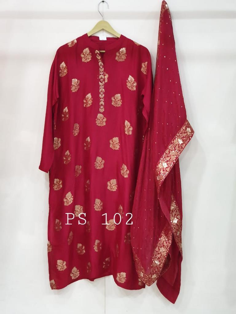 Premium Uppada Silk brocade kurta with Shantoon Bottom