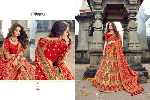 Jacqard Silk Lehengas