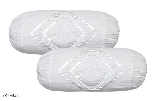 Fancy Embroidered Cotton Bolster Covers Vol 2 M1