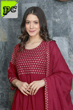 Long Flair Kurti with pant n dupatta
