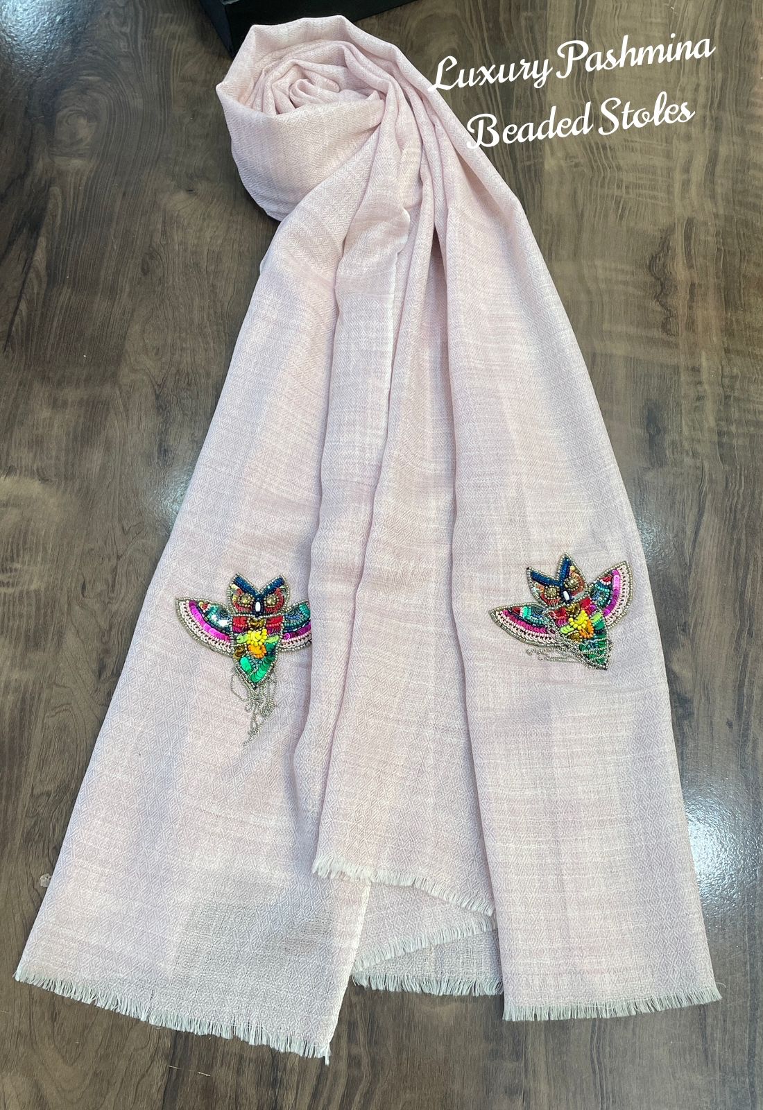 Woolen Stoles with beaded patch