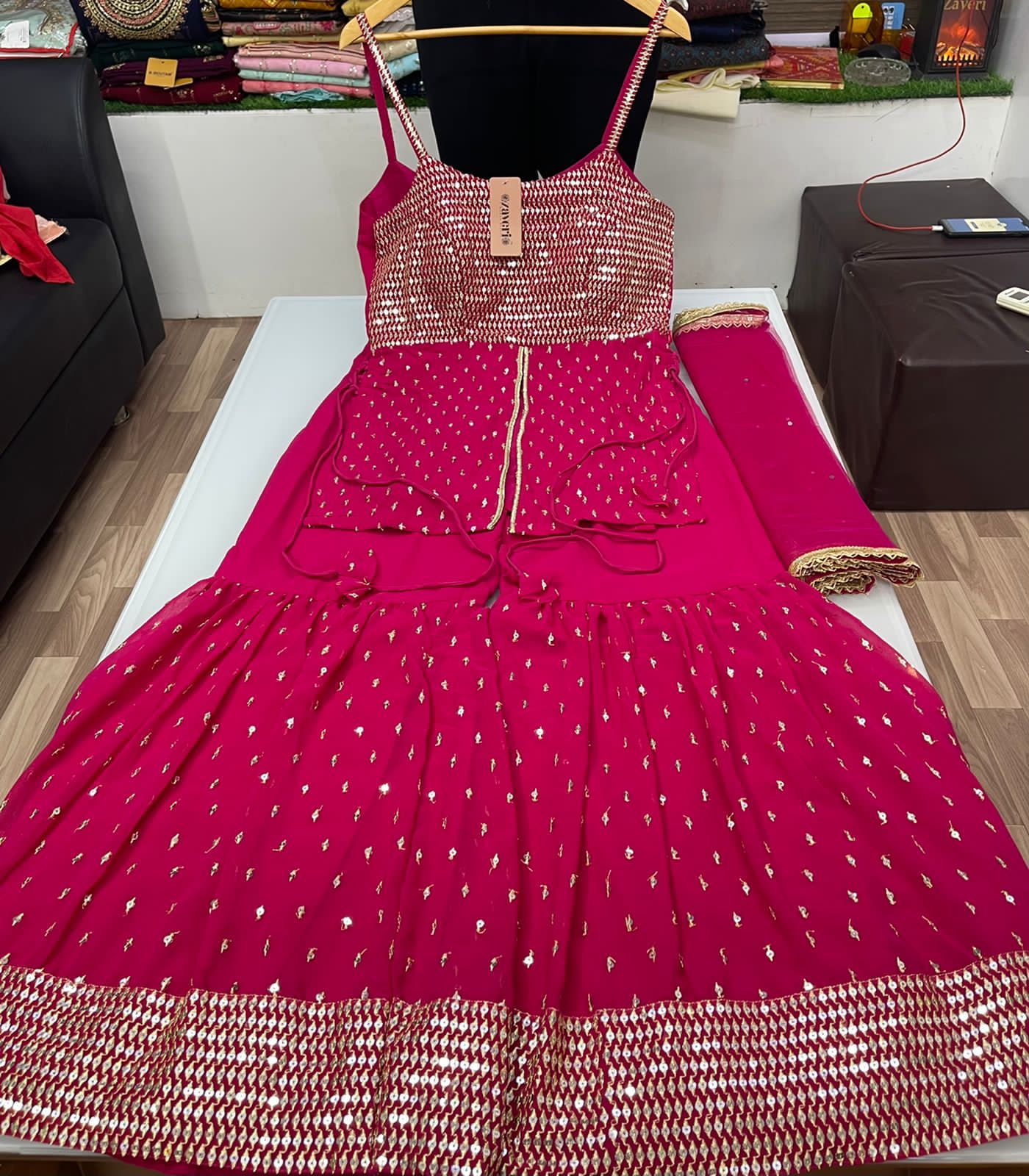 Beautiful Georgette Kurti Sharara