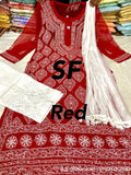 Chikankari Kurti Pant with Barfi Boota Embroidery