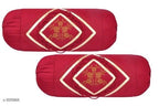 Fancy Embroidered Cotton Bolster Covers Vol 2 M1