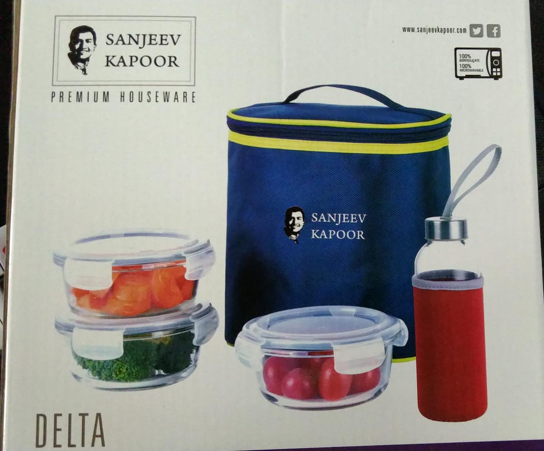 Sanjeev Kapoor Round Lunch Box + Bottle