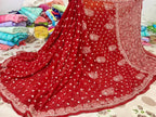 Georgette Sarees with resham keel work
