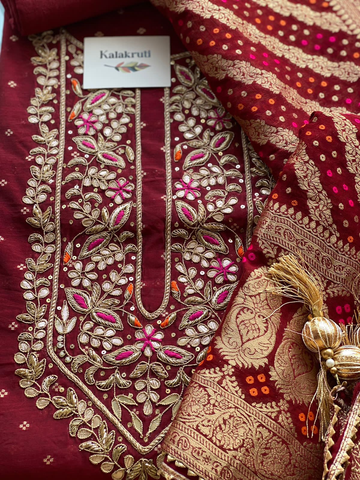 Embroidered Chanderi Suits