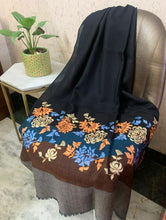 Load image into Gallery viewer, Applique Aari Work Shaded Wool Silk Stoles