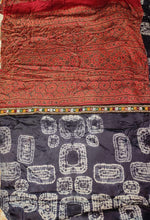 Load image into Gallery viewer, Ajrakh Hand Block Print, Natural Dye Sarees