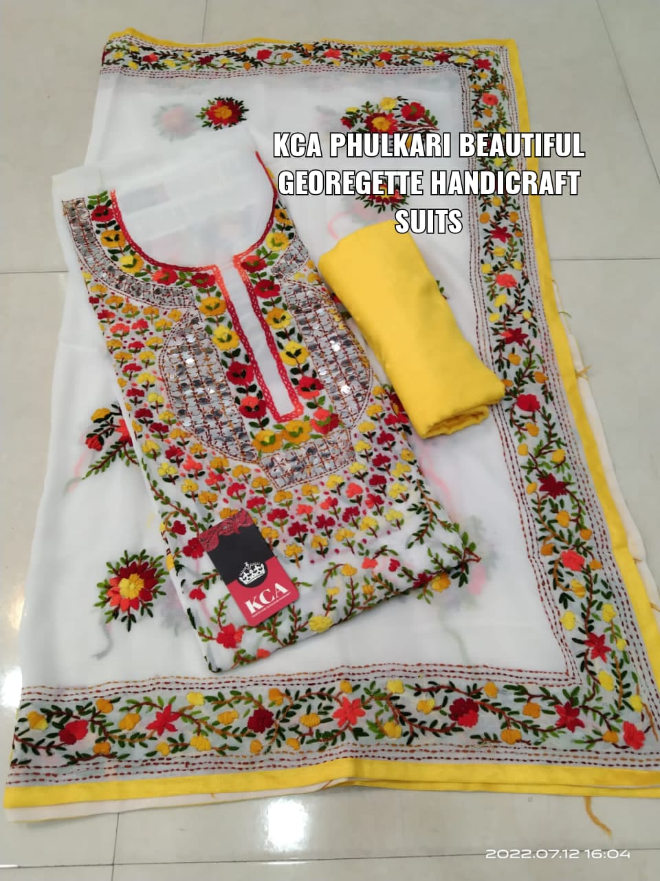 Georgette suits with Kantha embroidery