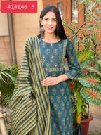 Handblock Cotton Shirt with Pant