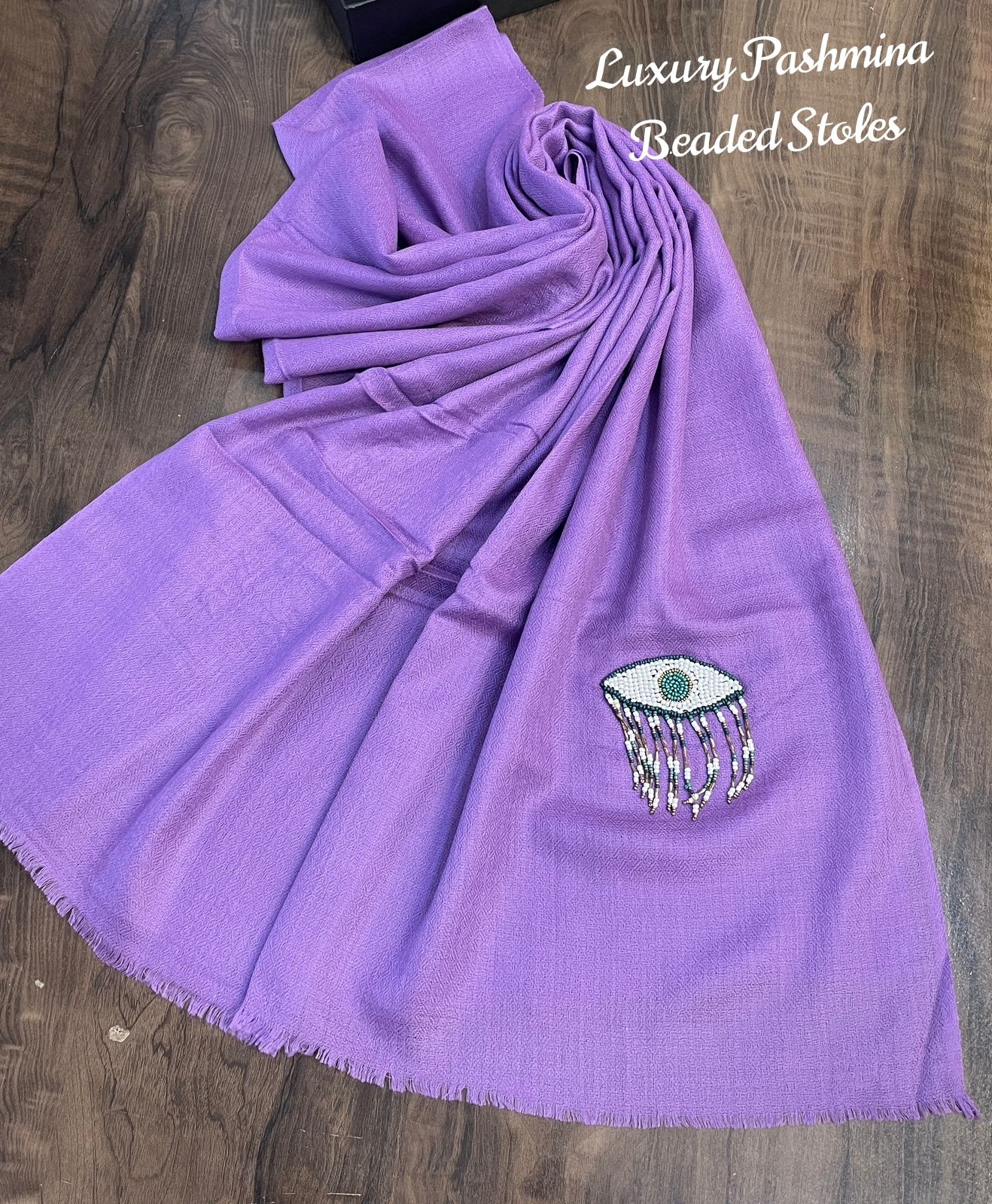Woolen Stoles with beaded patch