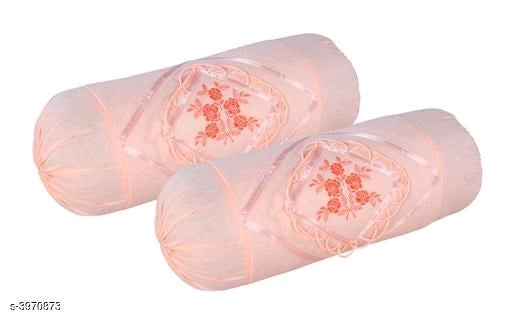 Fancy Embroidered Cotton Bolster Covers Vol 2 M1