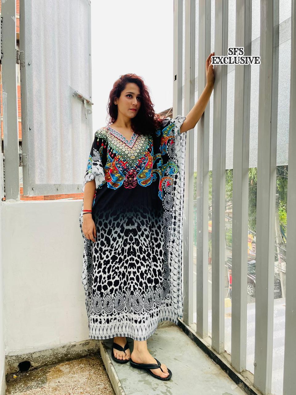 Crepe Kaftans with handwork