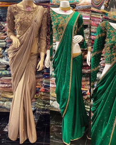 Georgette Embroidered Sarees with stone work