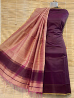 Maheshwari Cotton Silk Top with Jute Dupatta