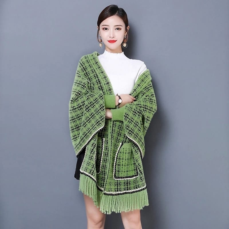Sleeves Poncho/Shawl Woven