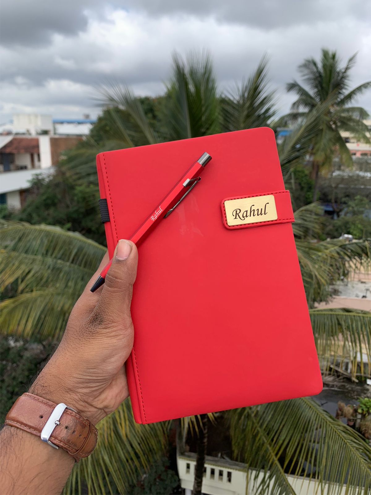 Gold Clip Diary and Hexa Pen