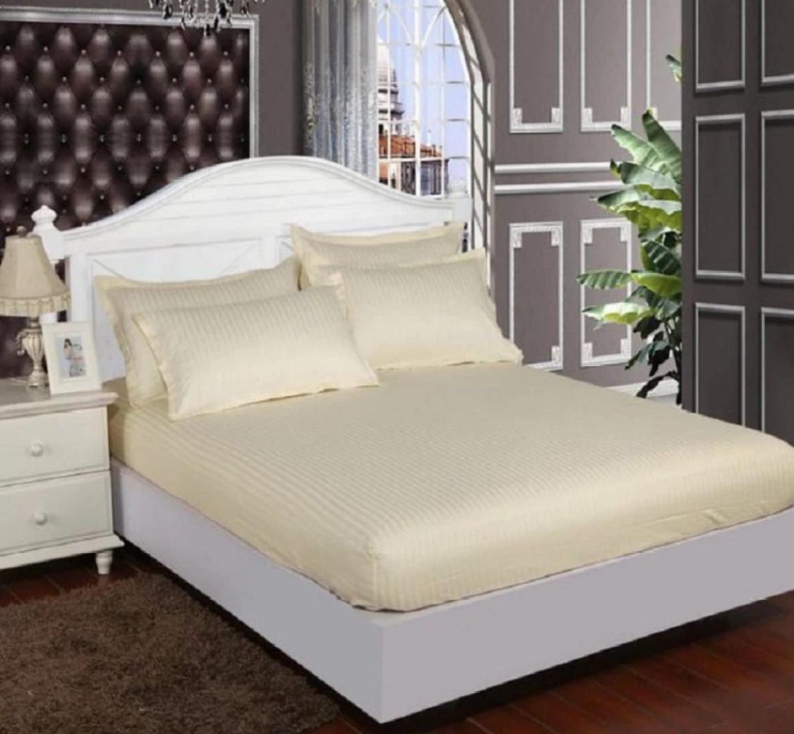 Satin Stripes King-Size Fitted Bedding Set