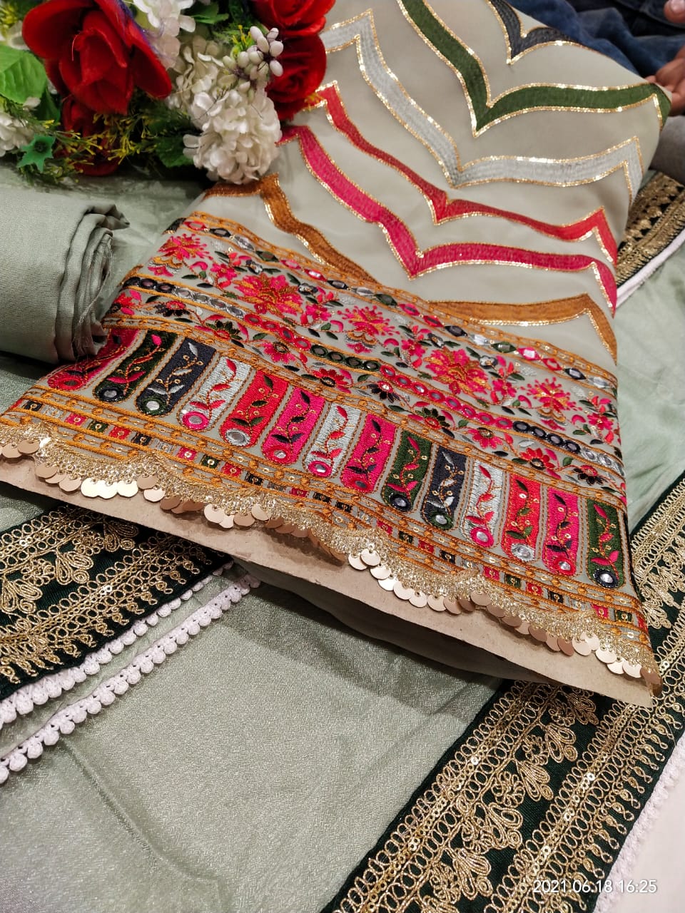 Georgette Shirt with Tabby Salwar